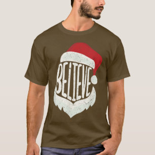 Camiseta Feliz Natal Familiar Acredite em Papai Noel Bonito