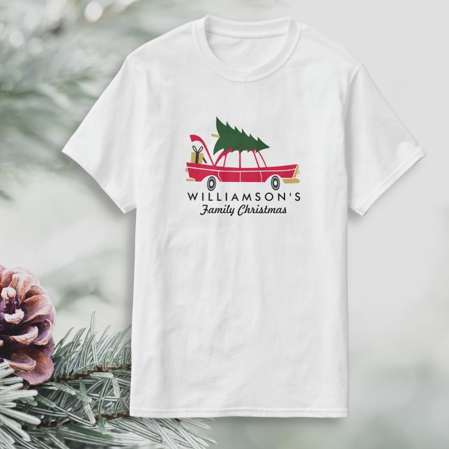 Camiseta Feliz Natal Familiar Trazendo Árvore Natal Domésti (Criador carregado)
