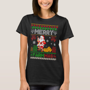Camiseta Feliz Natal Farmer Papais noeis de Suor de Natal L