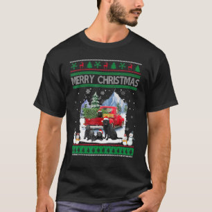 Camiseta Feliz Natal Feio Cabelo Preto Papai noel Truque Ve