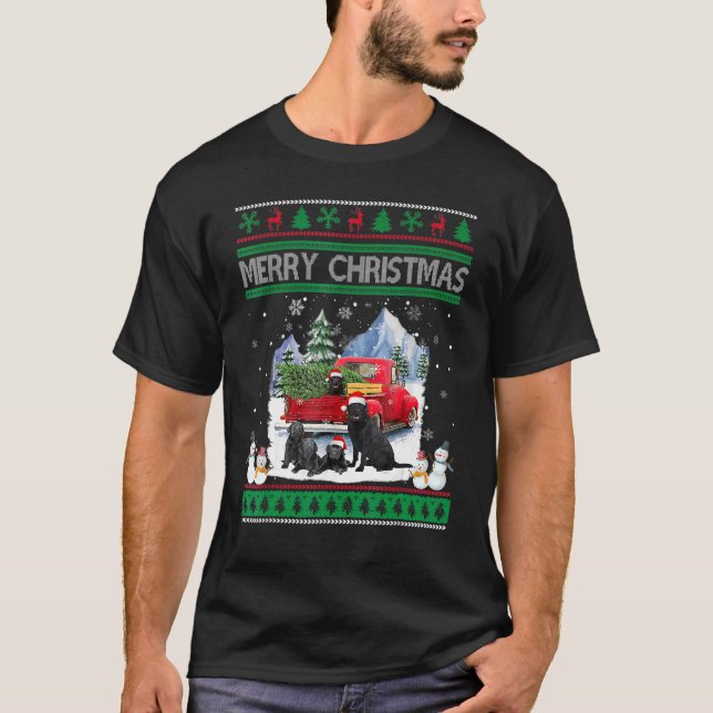 Camiseta Feliz Natal Feio Cabelo Preto Papai noel Truque Ve (Frente)