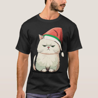Camiseta Feliz Natal Feio Gato Dando Engraçado Gato Natal 1