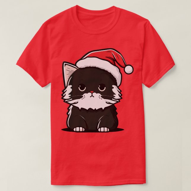 Camiseta Feliz Natal Feio Gato Dão Engraçado Gpresente Nata (Frente do Design)