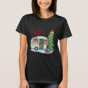 Camiseta Feliz Natal Feliz Camper Divertido Camping Life Fa
