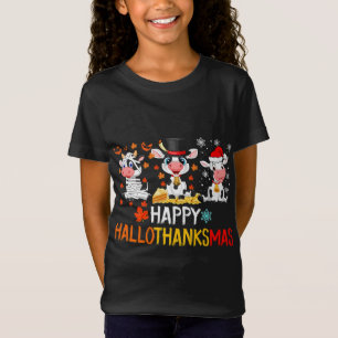 Camiseta Feliz Natal Feliz das Vacas Felizes Hallothanksmas