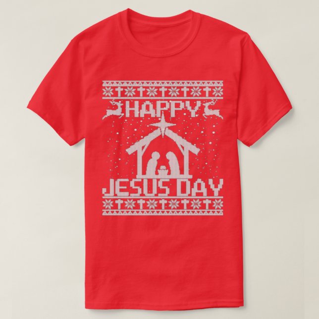 Camiseta Feliz Natal Feliz Jesus Feliz Dia de Natal Feio (Frente do Design)