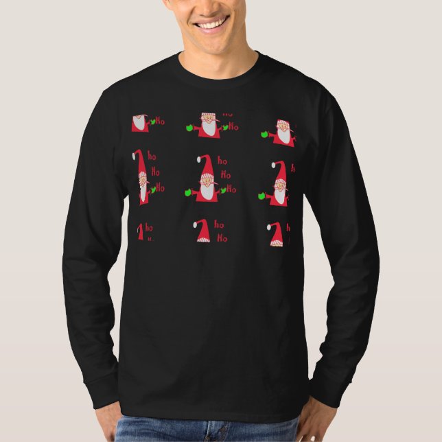 Camiseta Feliz Natal Feliz Papais noeis Engraçados de Natal (Frente)