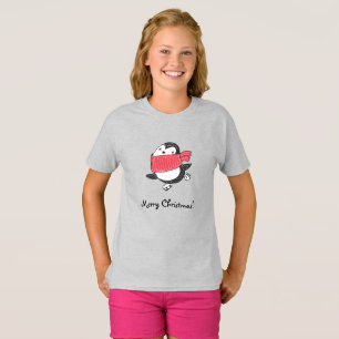 Camiseta Feliz Natal Feliz Pinguim-Pinguim-Pinguim-Pato-Pat