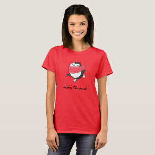Camiseta Feliz Natal Feliz Pinguim-Pinguim-Pinguim-Pato-Pat