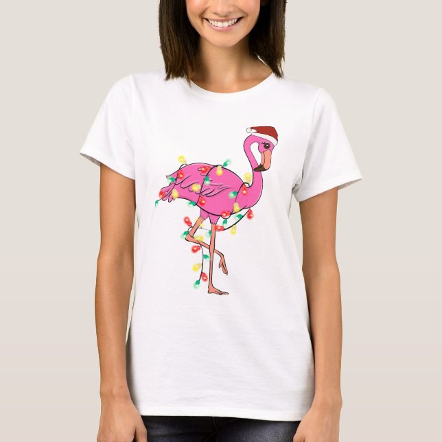 Camiseta Feliz Natal Flamingo (Frente)