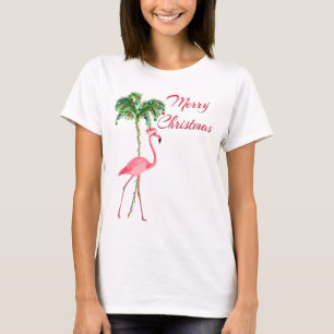 Camiseta Feliz Natal Flamingo