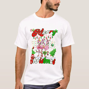 Camiseta Feliz Natal Flamingo Fofo