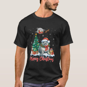 Camiseta Feliz Natal Fofo Selo Santa Hat Seal Amantes Xm