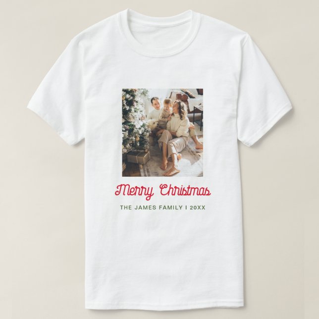 Camiseta Feliz Natal - Foto da Família (Frente do Design)