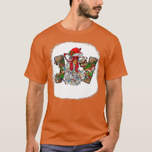 Camiseta Feliz Natal Frango Joy Santa Hat Luzes Natal