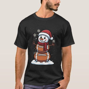 Camiseta Feliz Natal Futebol Boneco de Neve Xmas Pijamas Es