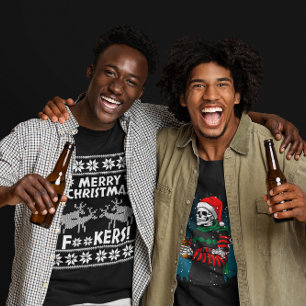 Camiseta Feliz Natal Fxxkers Rena Rutting Feia 