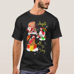Camiseta Feliz Natal Galinha Papai Noel Jingle All The