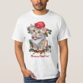 Camiseta Feliz Natal, gatinho