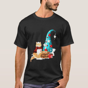 Camiseta Feliz Natal Gatinho Com Biscoitos