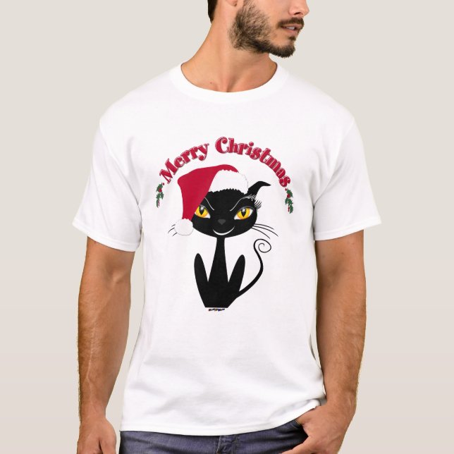 Camiseta Feliz Natal Gato (Frente)
