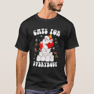 Camiseta Feliz Natal Gato Amante Papais noeis Engraçados Xm