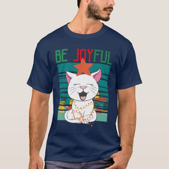 Camiseta Feliz Natal Gato Natal Feio Fome de Natal (Frente)