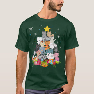 Camiseta Feliz Natal Gatos Árvores De Árvore Ideia Para Gat