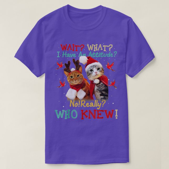 Camiseta Feliz Natal Gatos Feliz Xmas Gift Homens Mulheres  (Frente do Design)