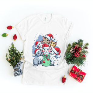 Camiseta Feliz Natal Gatos, Natal Felino, Presente Divertid