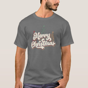 Camiseta Feliz Natal Gatos Retrô de Natal