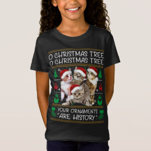 Camiseta Feliz Natal Gatos Xmas Feio Suor de Natal C