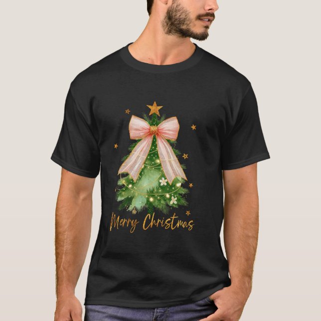 Camiseta Feliz Natal Gentil Garota Menina de Natal Leve Co (Frente)