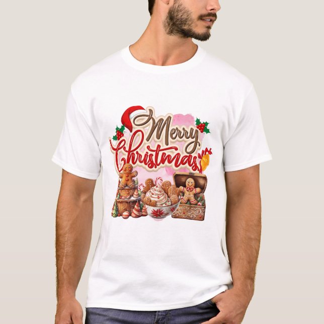 Camiseta Feliz Natal Gingerbird Sweets Galore (Frente)