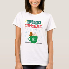 Camiseta Feliz Natal Gingerbird Tee Feriado