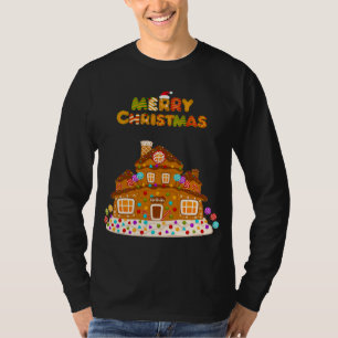 Camiseta Feliz Natal Gingercake House Baking Candy Can