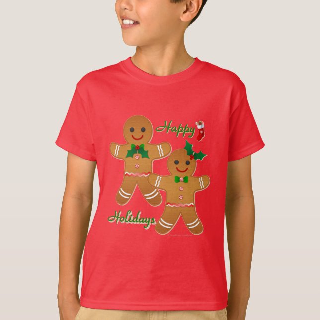 Camiseta Feliz Natal Gingercake Man Boy (Frente)