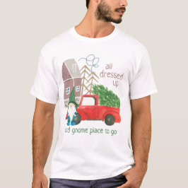 Camiseta Feliz Natal Gnomo e Caminhão Vermelho