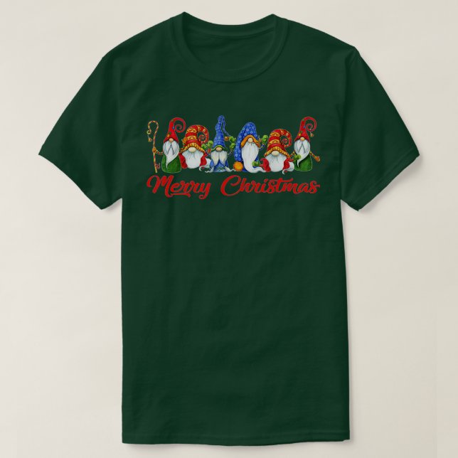 Camiseta Feliz Natal Gnomo Família Funny Xmas Kids Adul (Frente do Design)