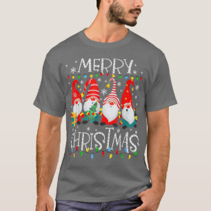 Camiseta Feliz Natal Gnomo Família Funny Xmas Kids Adul