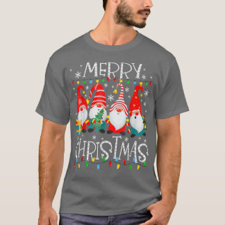 Camiseta Feliz Natal Gnomo Família Funny Xmas Kids Adul