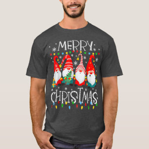 Camiseta Feliz Natal Gnomo Família Funny Xmas Kids Adul