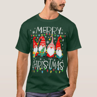 Camiseta Feliz Natal Gnomo Família Funny Xmas Kids Adul