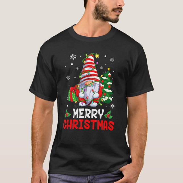 Camiseta Feliz Natal Gnomo Matching Family Natal P (Frente)
