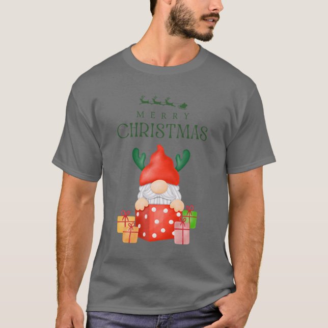 Camiseta Feliz Natal Gnomo Tee (Frente)