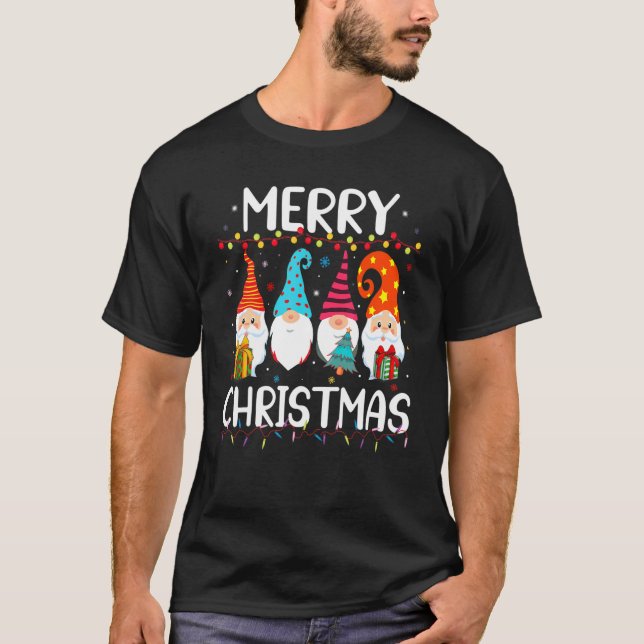 Camiseta Feliz Natal Gnomo Xmas Matching Family Group P (Frente)