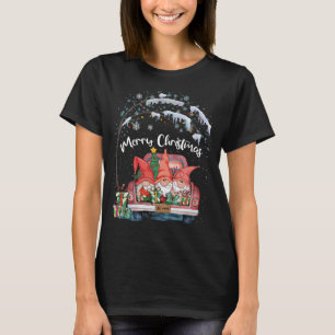 Camiseta Feliz Natal Gnomos Red Truck Snow Xmas Tree Pa