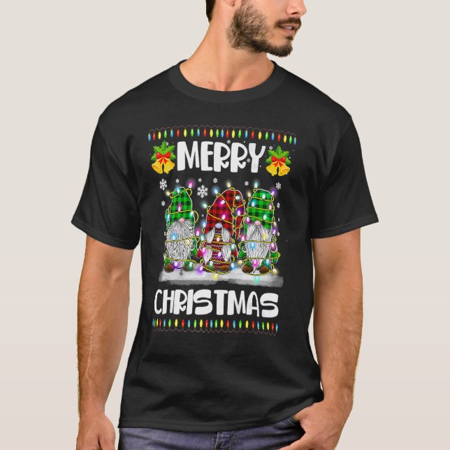 Camiseta Feliz Natal Gnomos Xmas Matando Família (Frente)