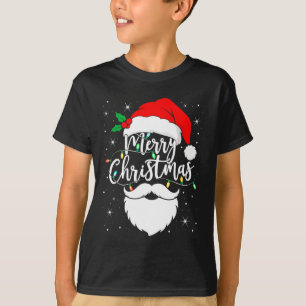 Camiseta Feliz Natal Gorro e Barba Engraçados do Papai Noel