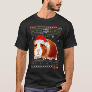 Camiseta Feliz Natal Guiné Pig Hat Papais noeis Feios Xmas 